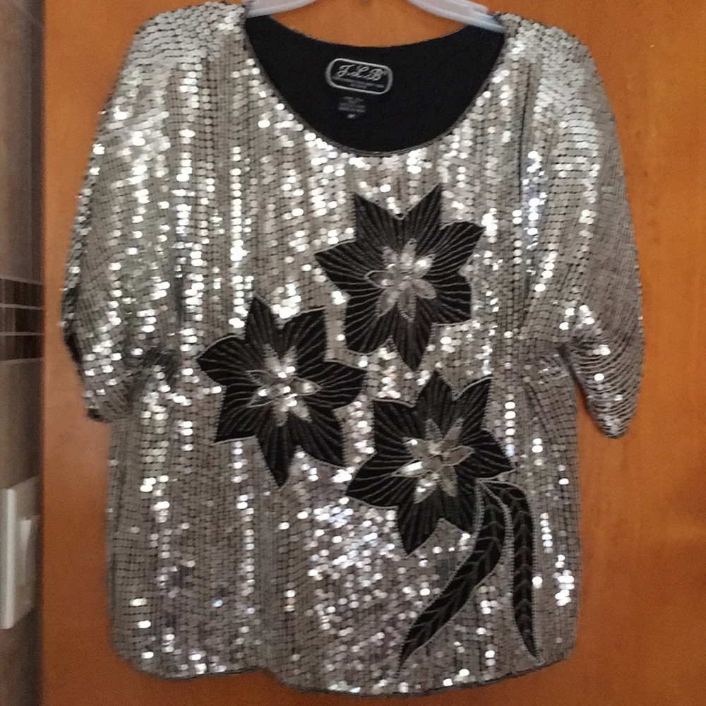 Retro sequins blouse - size medium